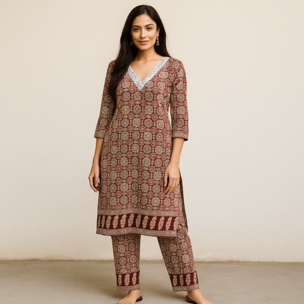 Pure cotton kurti pant set for women