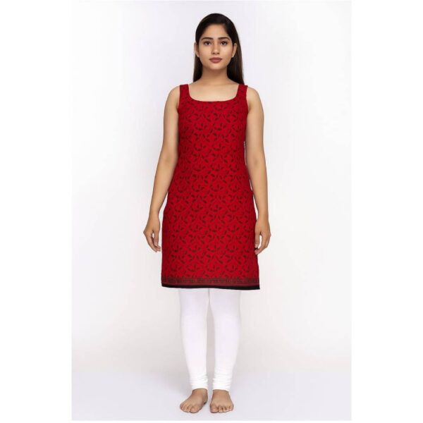 Pure cotton kurtiPure cotton kurti  Febric pure cotton  size :- L,40  colour red  sleeve Noodle strap