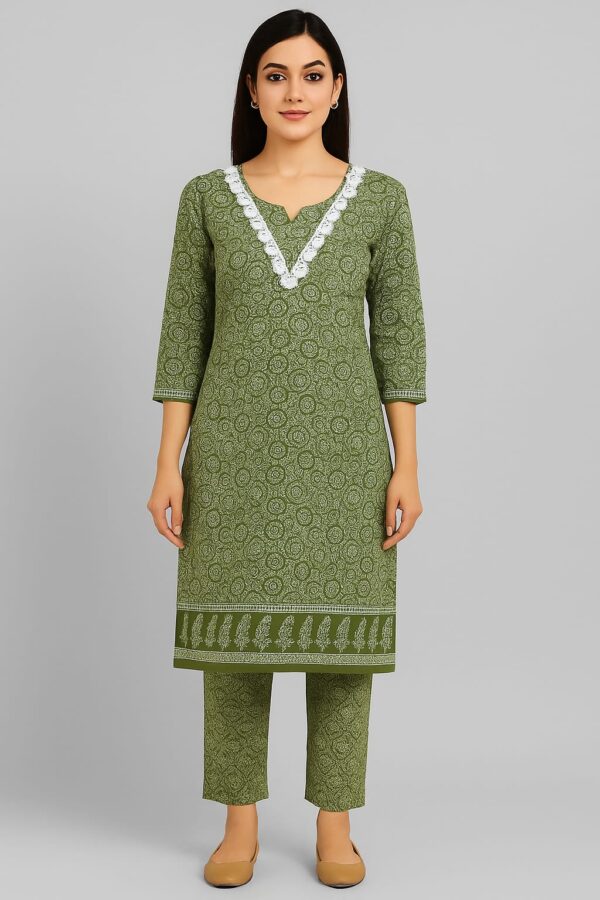 Pure cotton kurti pant set for women