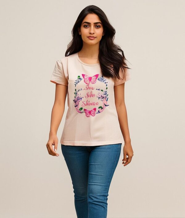 100% pure cotton T-shirt crem colour