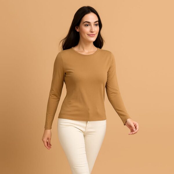 women fasionable lycra TOP size- M colour:- brown