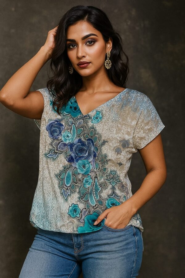 women fasionable lycra TOP size-s colour:- various shades of blue