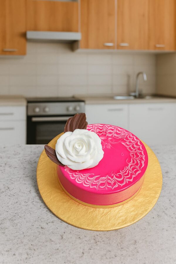 Strawberry Mirror Glaze Cake